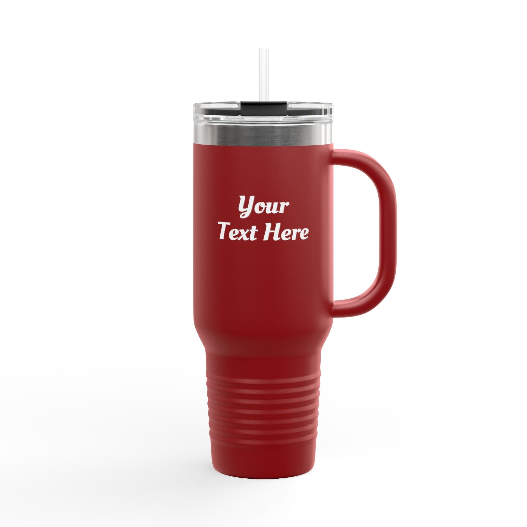 Customizable 40oz Insulated Travel Mug with Handle — Personalize Tumbler