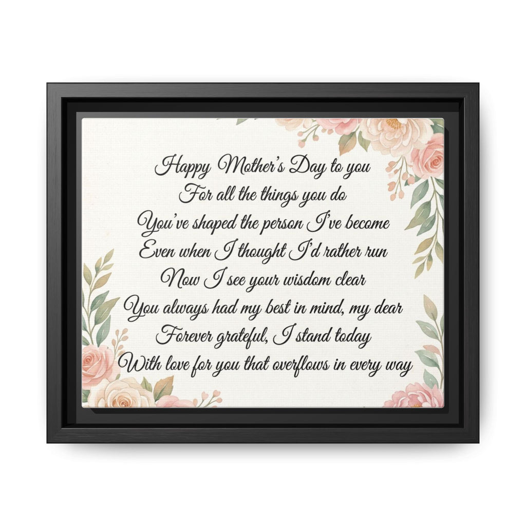 Mother's Day Poem Matte Canvas — Happy Mother's Day Framed Wall Art