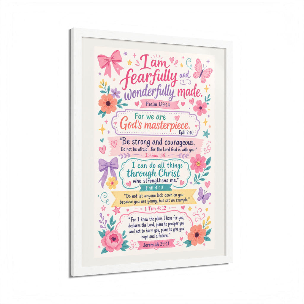 Christian Inspirational Framed Poster — Scripture Wall Art