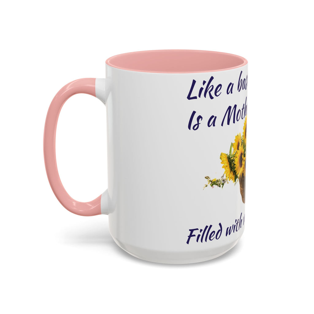 Basket of Sunflowers Mother's Heart Accent Mug — Floral Mother's Day Coffee Mug
