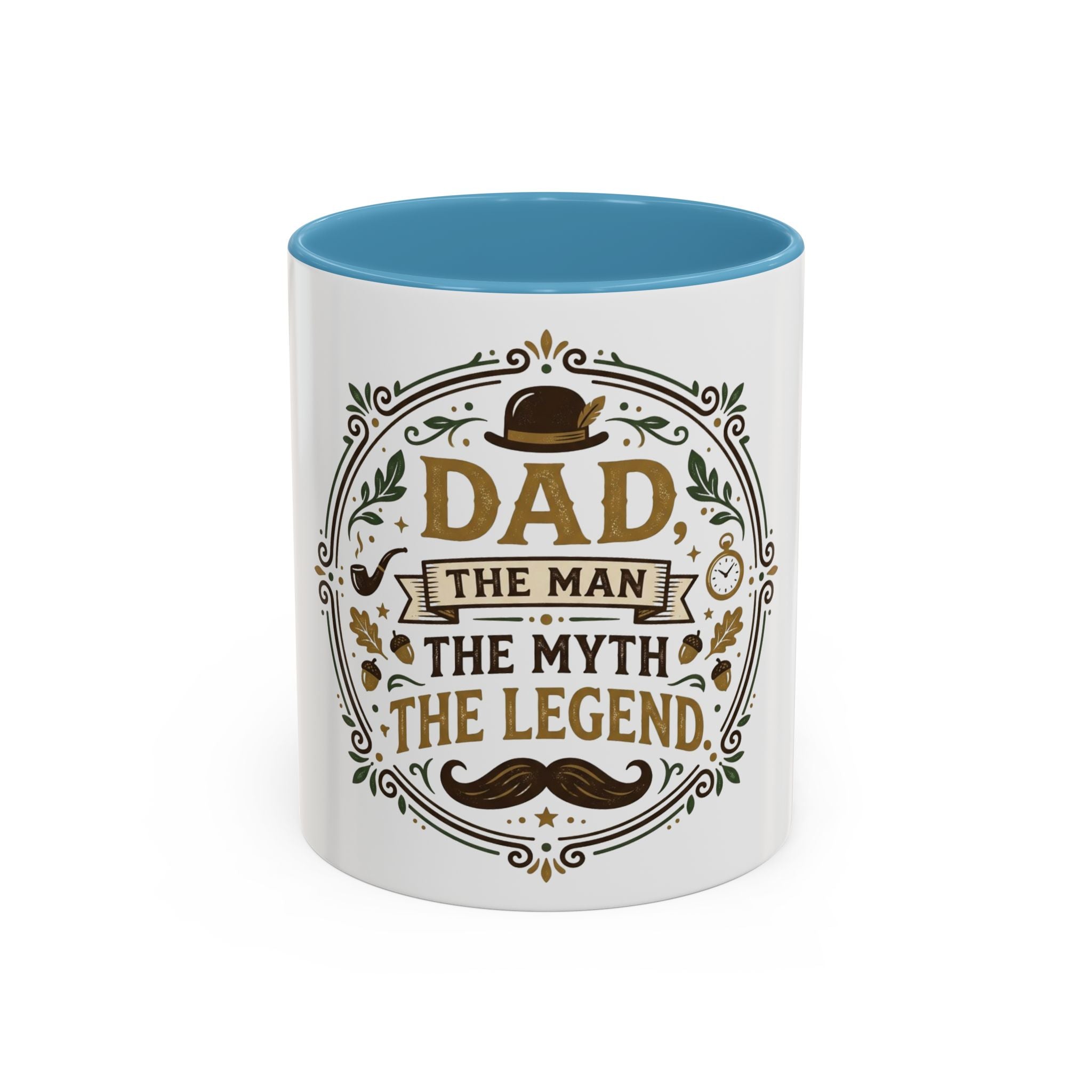Dad The Man The Myth The Legend Accent Coffee Mug — Father's Day Gift (11oz & 15oz)