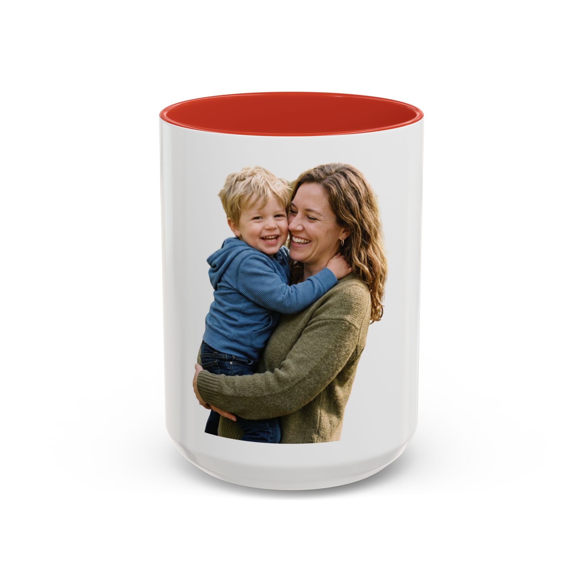 Personalized Photo Accent Coffee Mug — Custom Photo Coffee Mug (11/15 oz)