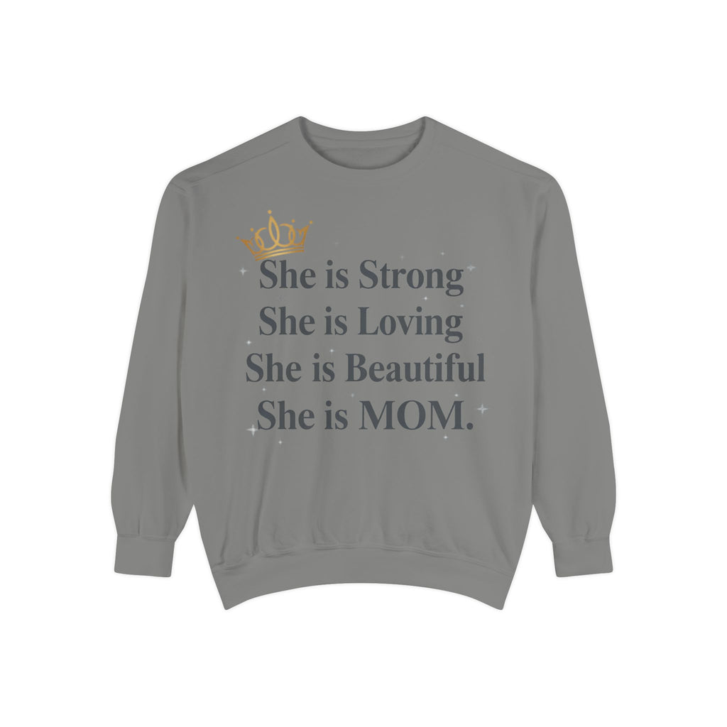 Custom Mom Garment-Dyed Sweatshirt — Personalized Comfort Mom Sweatshirt