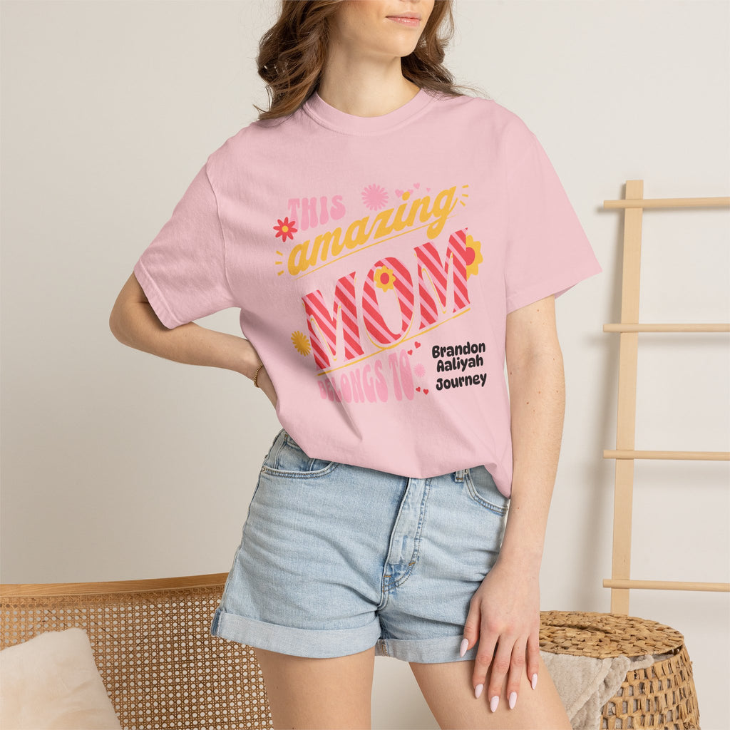 Personalized "This Amazing Mom Belongs To" T-Shirt — Custom Kids' Names (Mother's Day Gift)