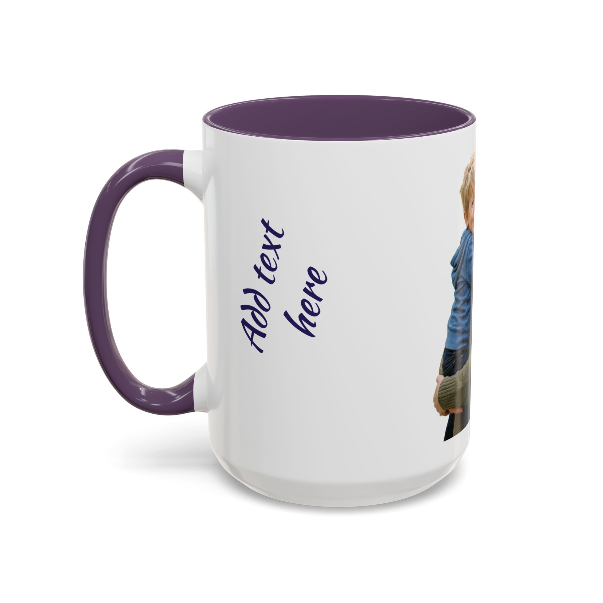 Personalized Photo Accent Coffee Mug — Custom Photo Coffee Mug (11/15 oz)