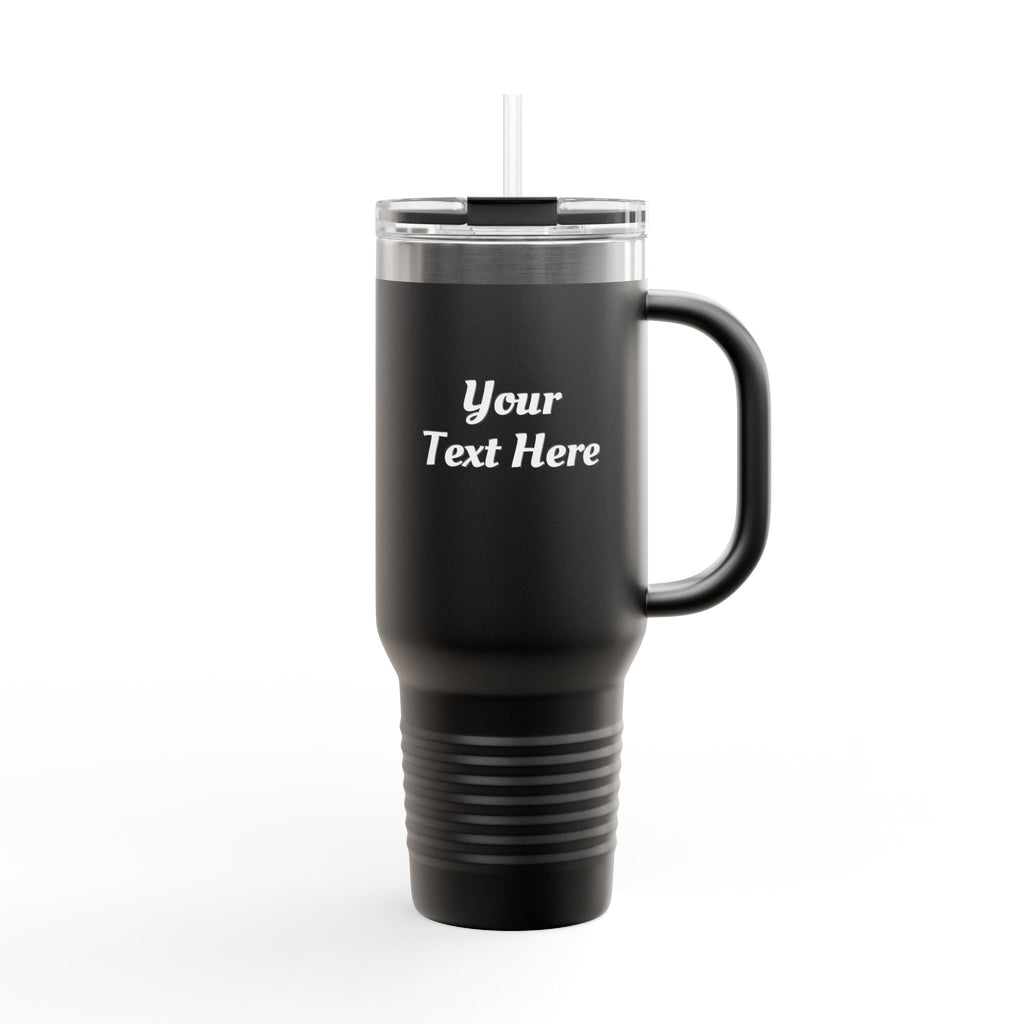 Customizable 40oz Insulated Travel Mug with Handle — Personalize Tumbler