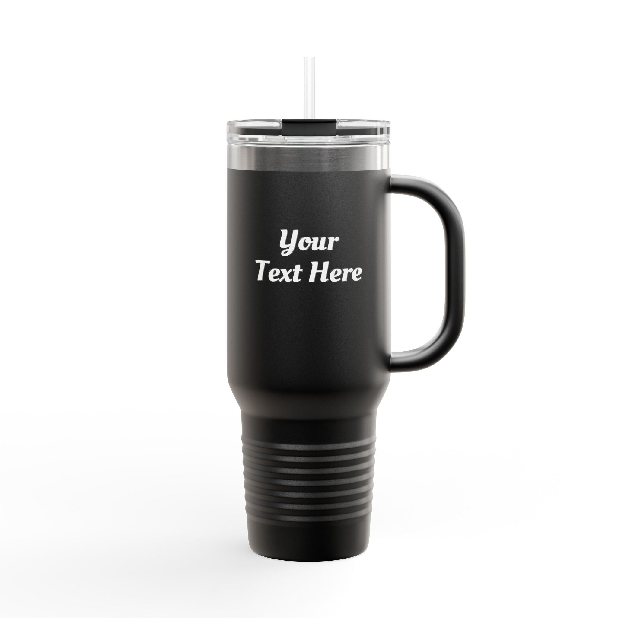 Customizable 40oz Insulated Travel Mug with Handle — Personalize Tumbler