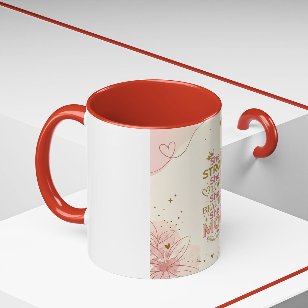 She is MOM Accent Coffee Mug — Mother's Day Gift (11/15 oz)