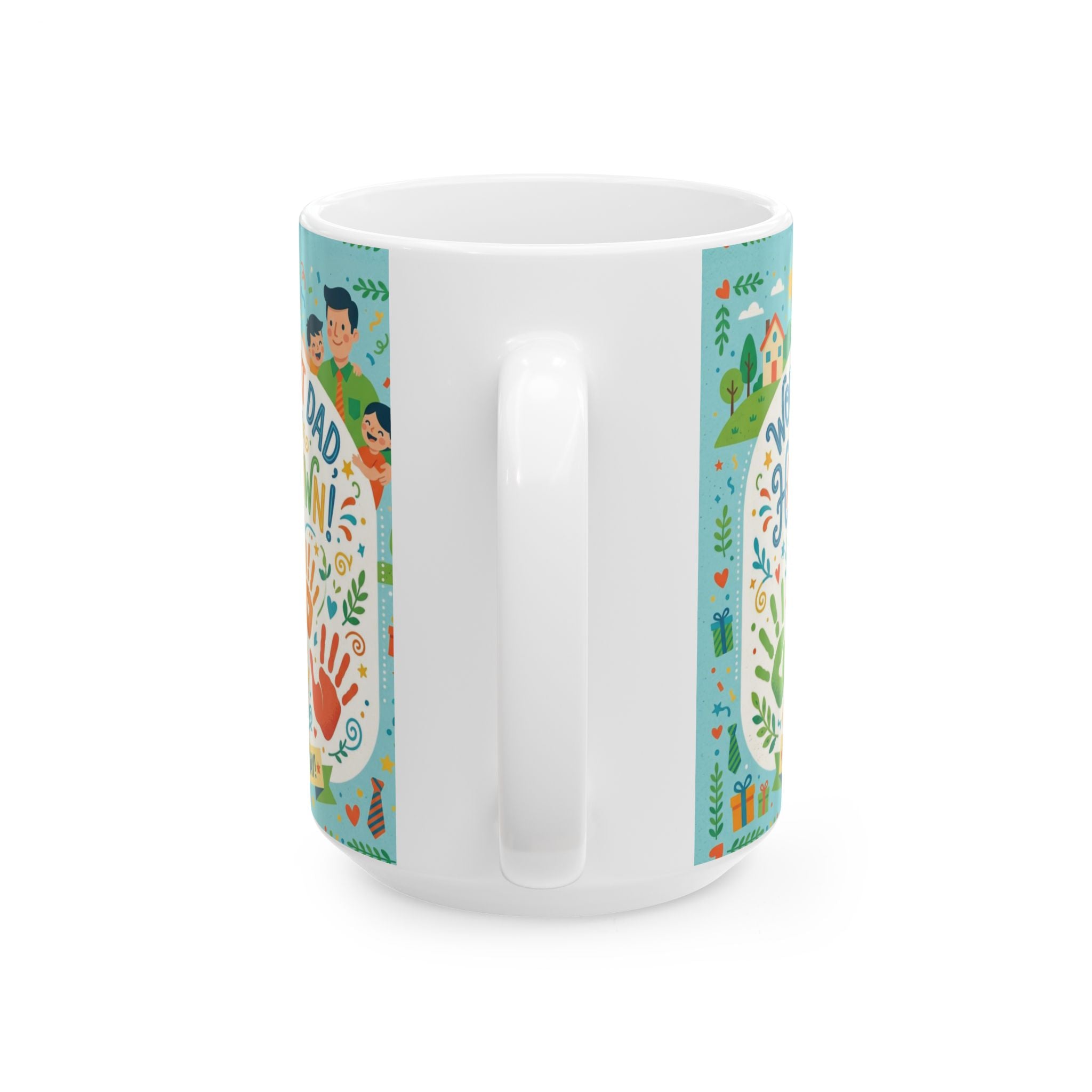 World's Best Dad 'Hands Down' Ceramic Mug — 11oz & 15oz