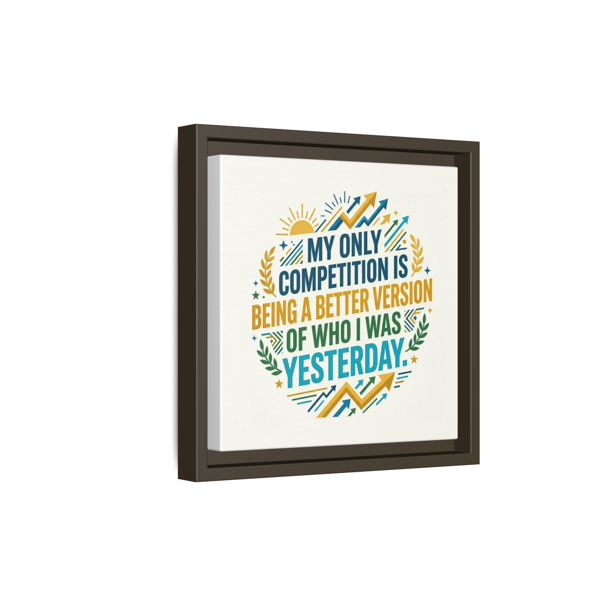 Framed Motivational Canvas - "My Only Competition Is Being a Better Version of Who I Was Yesterday"