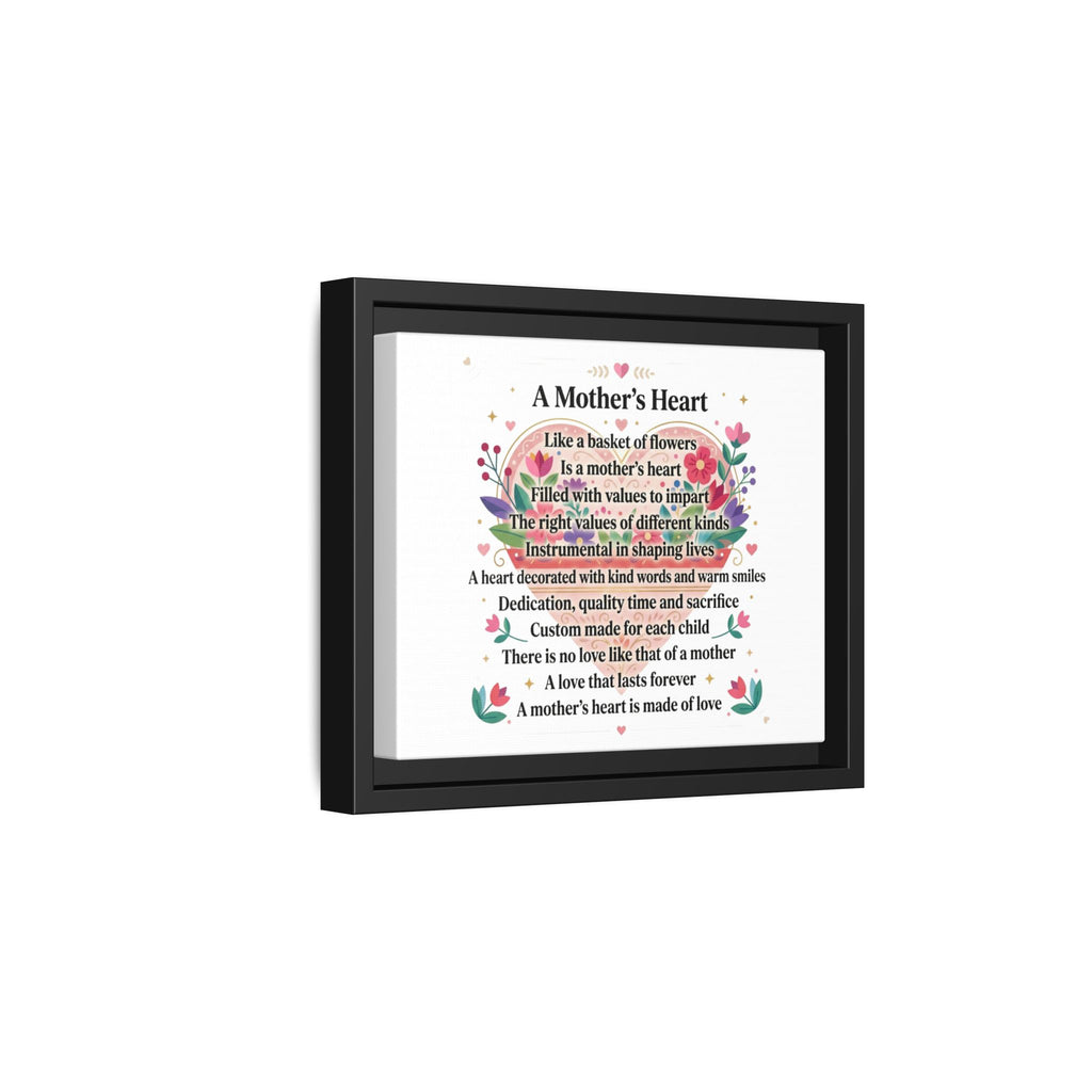 Mother's Heart Poem Framed Canvas — Mother's Day Wall Art, Home Decor