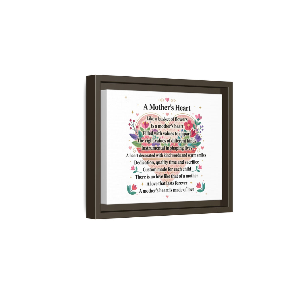 Mother's Heart Poem Framed Canvas — Mother's Day Wall Art, Home Decor