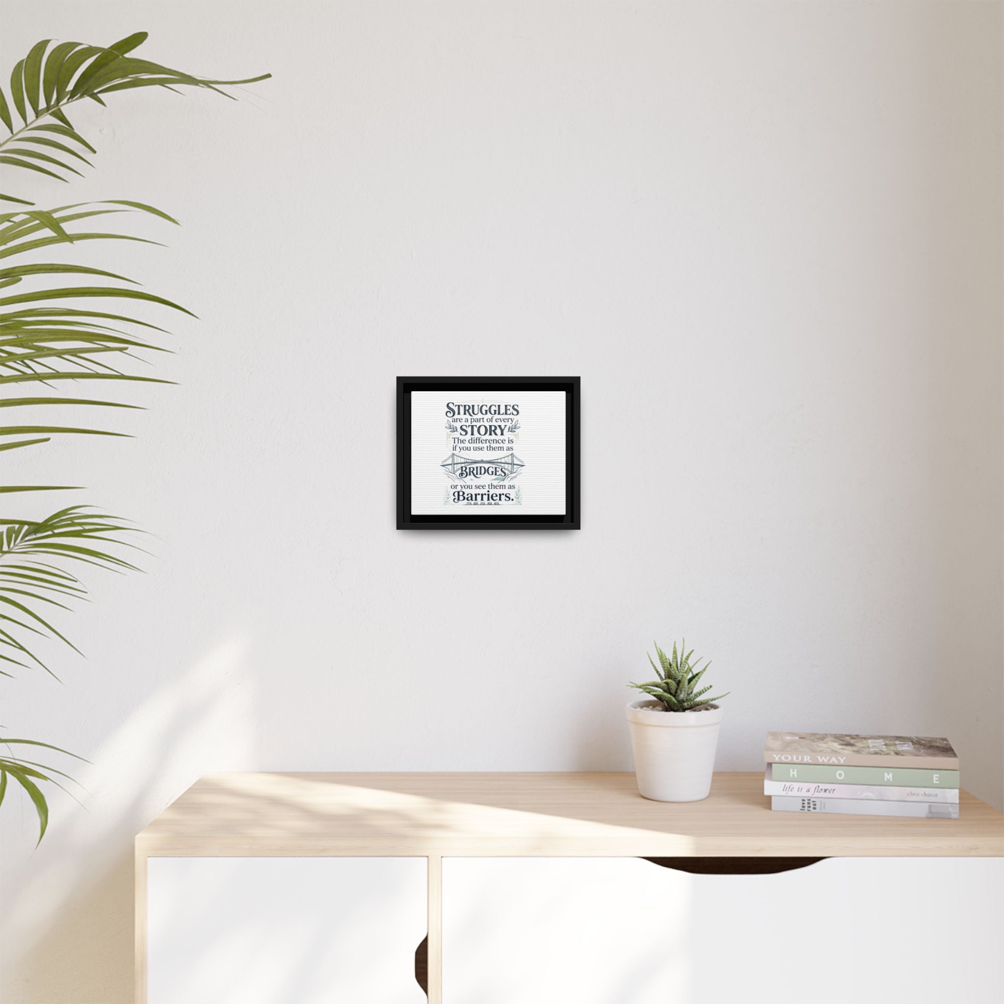 Motivational Wall Art Print — “Struggles Are a Part of Every Story” (Matte Framed Canvas), Wall Art Print, Inspirational Wall Art