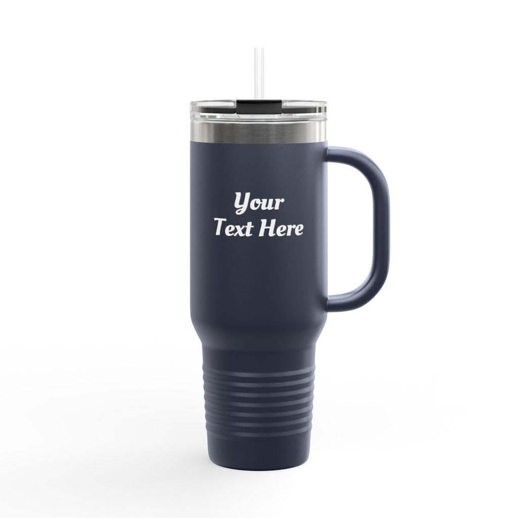 Customizable 40oz Insulated Travel Mug with Handle — Personalize Tumbler