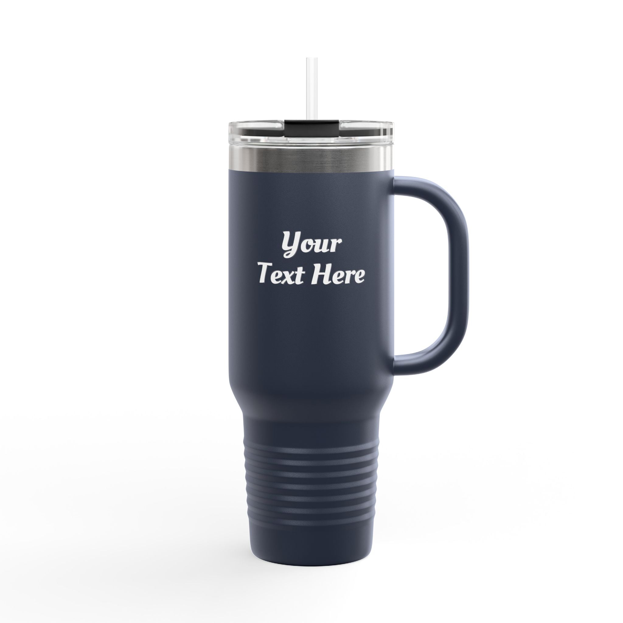 Customizable 40oz Insulated Travel Mug with Handle — Personalize Tumbler