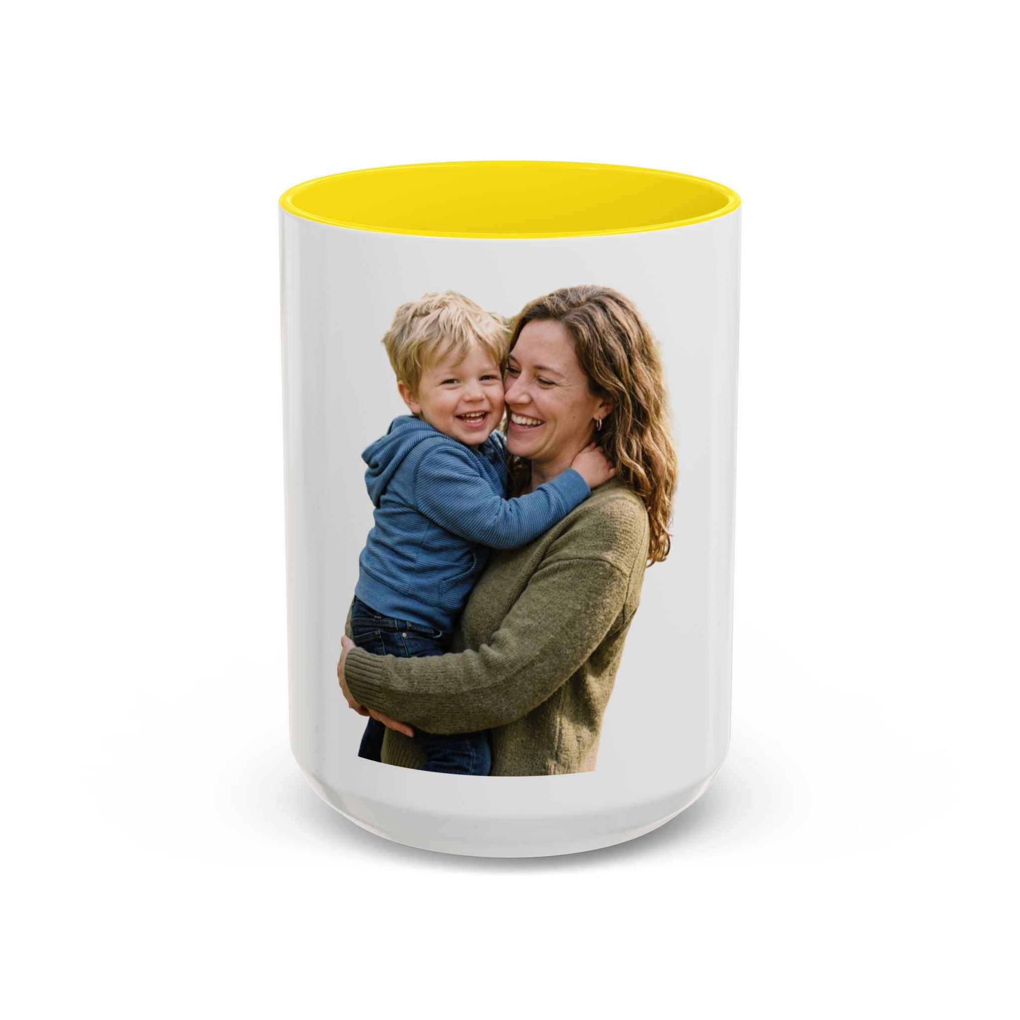 Personalized Photo Accent Coffee Mug — Custom Photo Coffee Mug (11/15 oz)