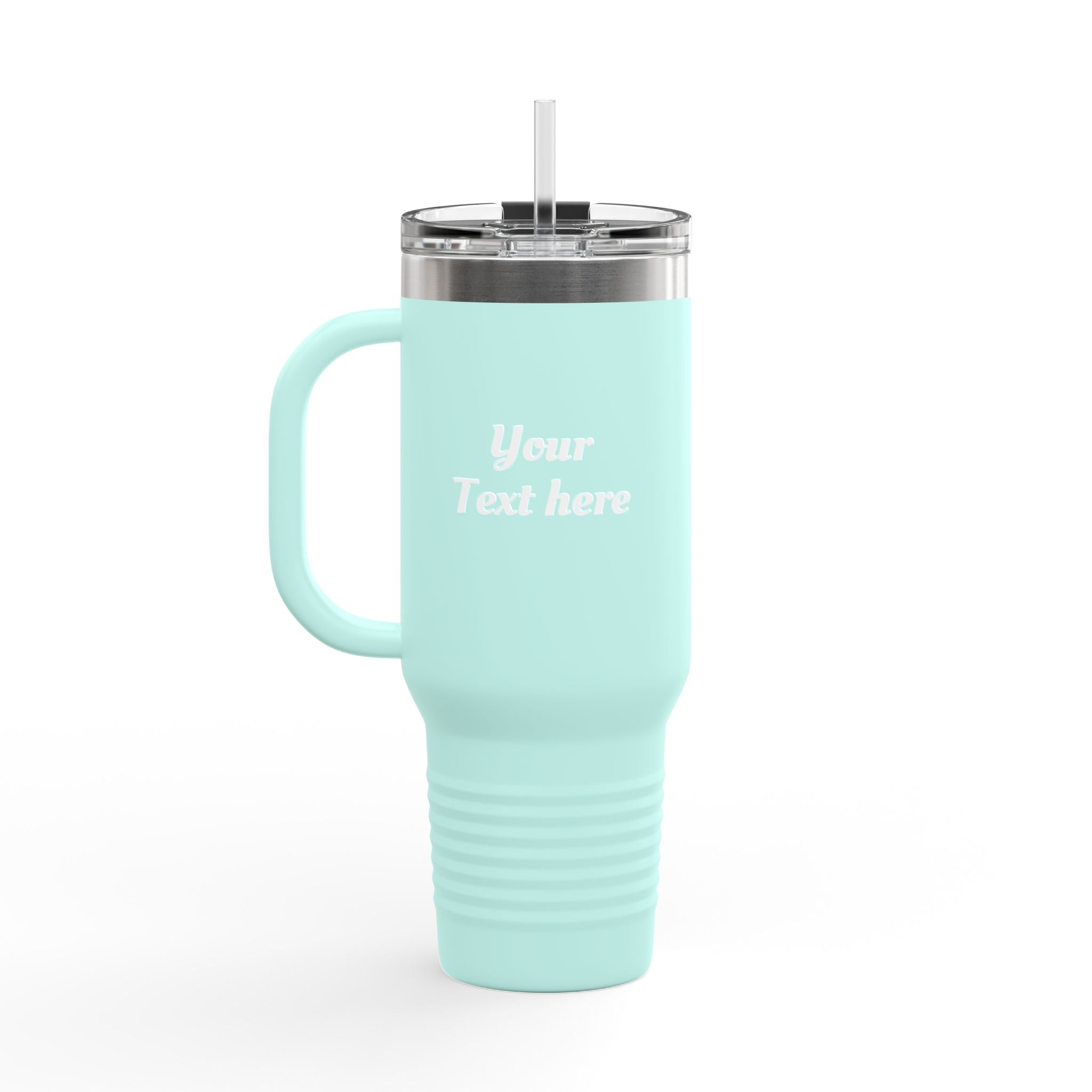 Customizable 40oz Insulated Travel Mug with Handle — Personalize Tumbler