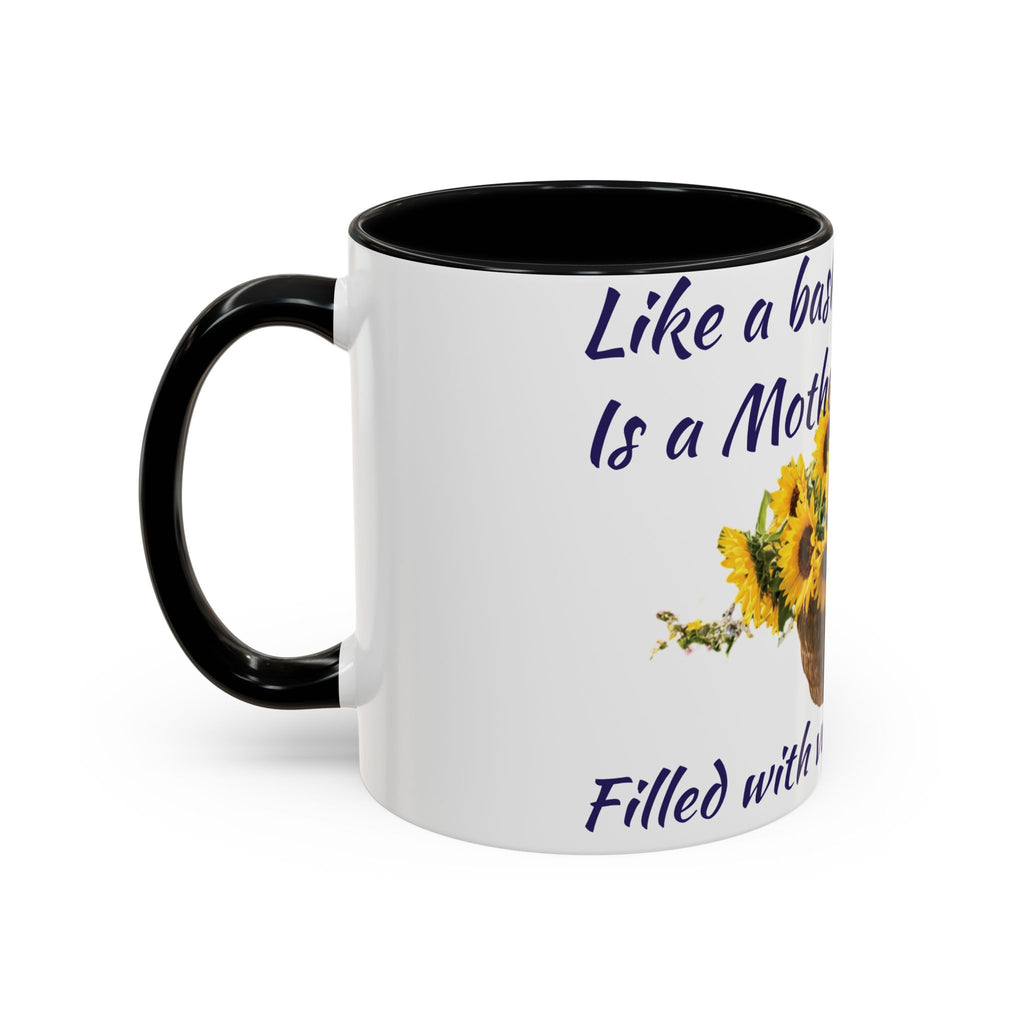 Basket of Sunflowers Mother's Heart Accent Mug — Floral Mother's Day Coffee Mug