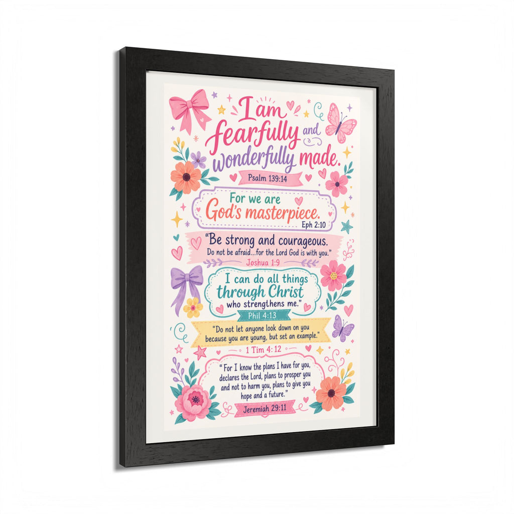 Christian Inspirational Framed Poster — Scripture Wall Art