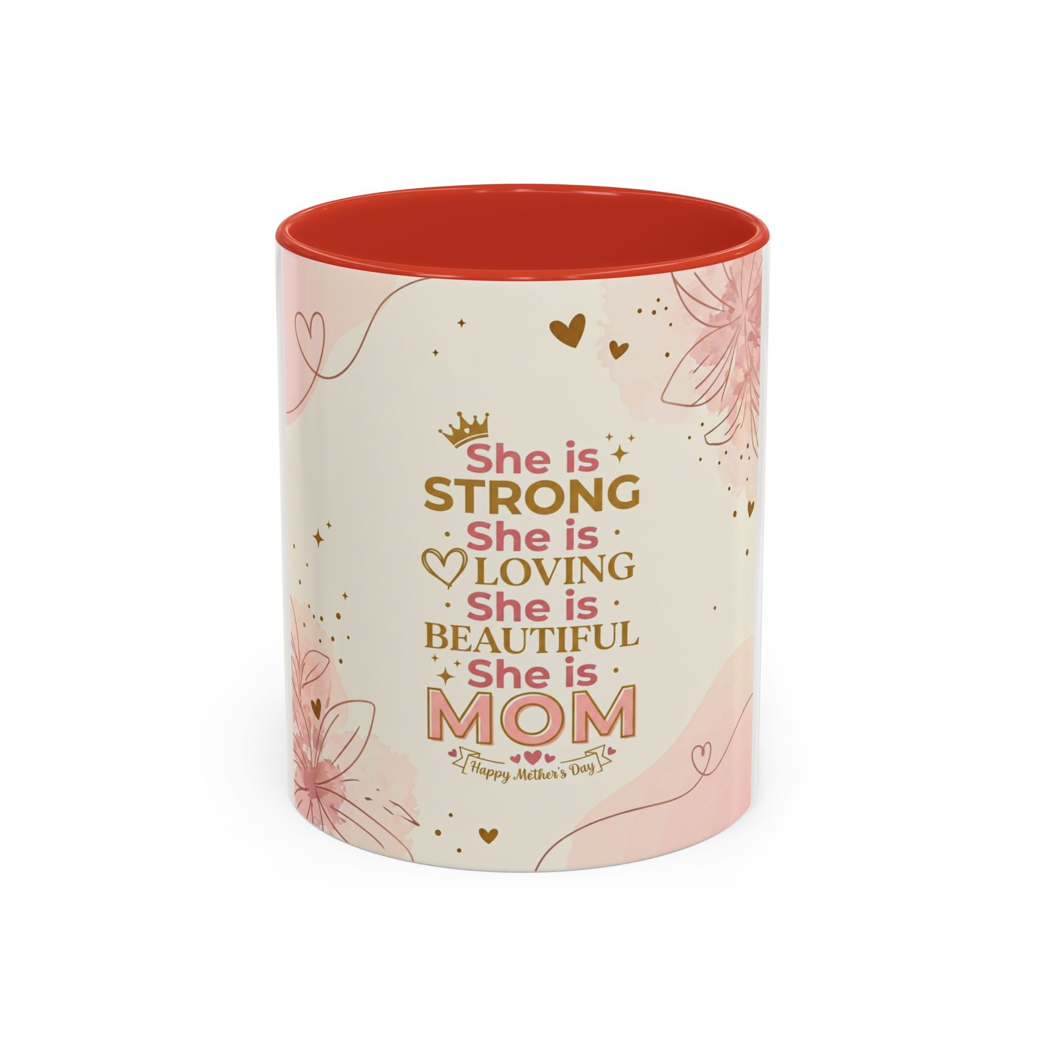 She is MOM Accent Coffee Mug — Mother's Day Gift (11/15 oz)
