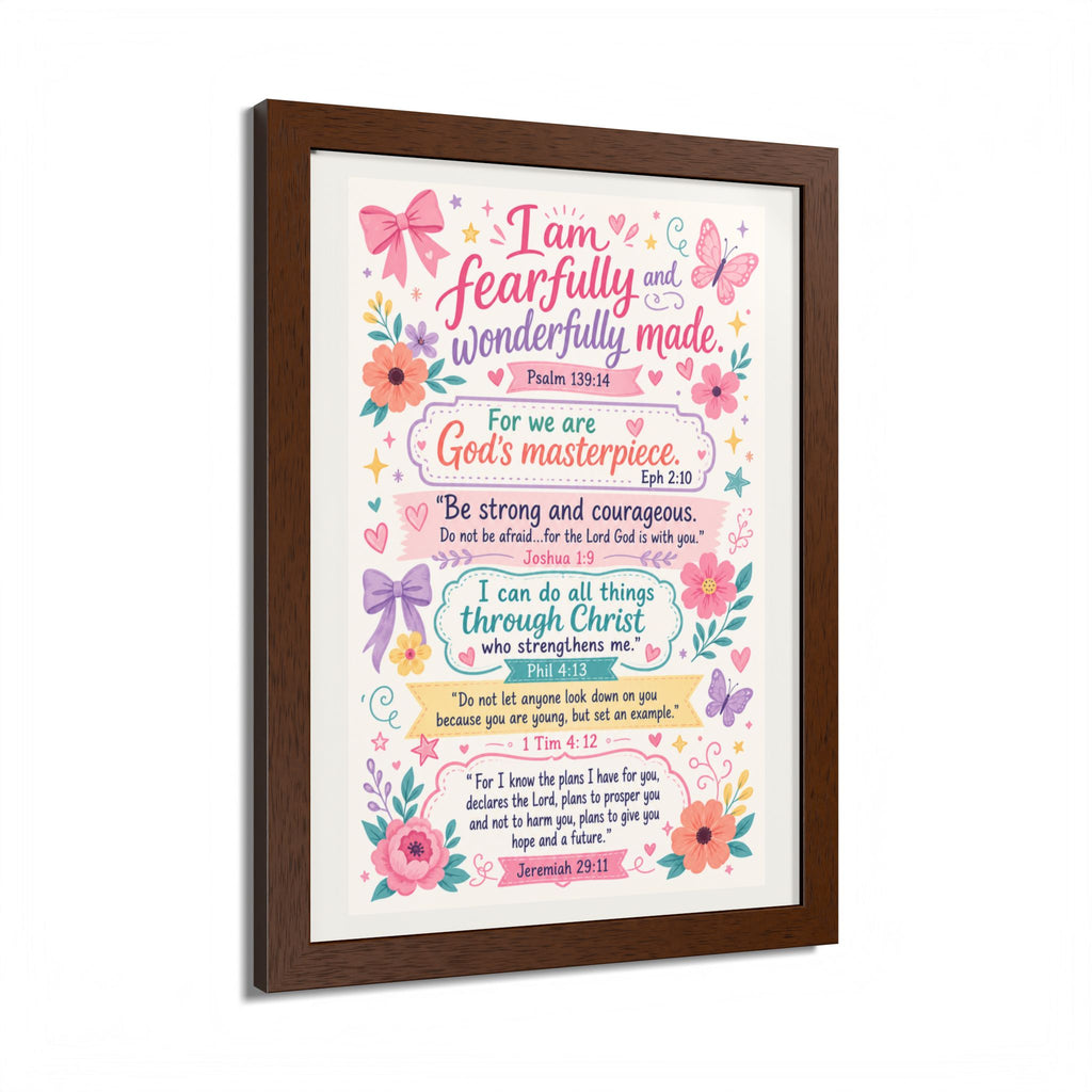 Christian Inspirational Framed Poster — Scripture Wall Art
