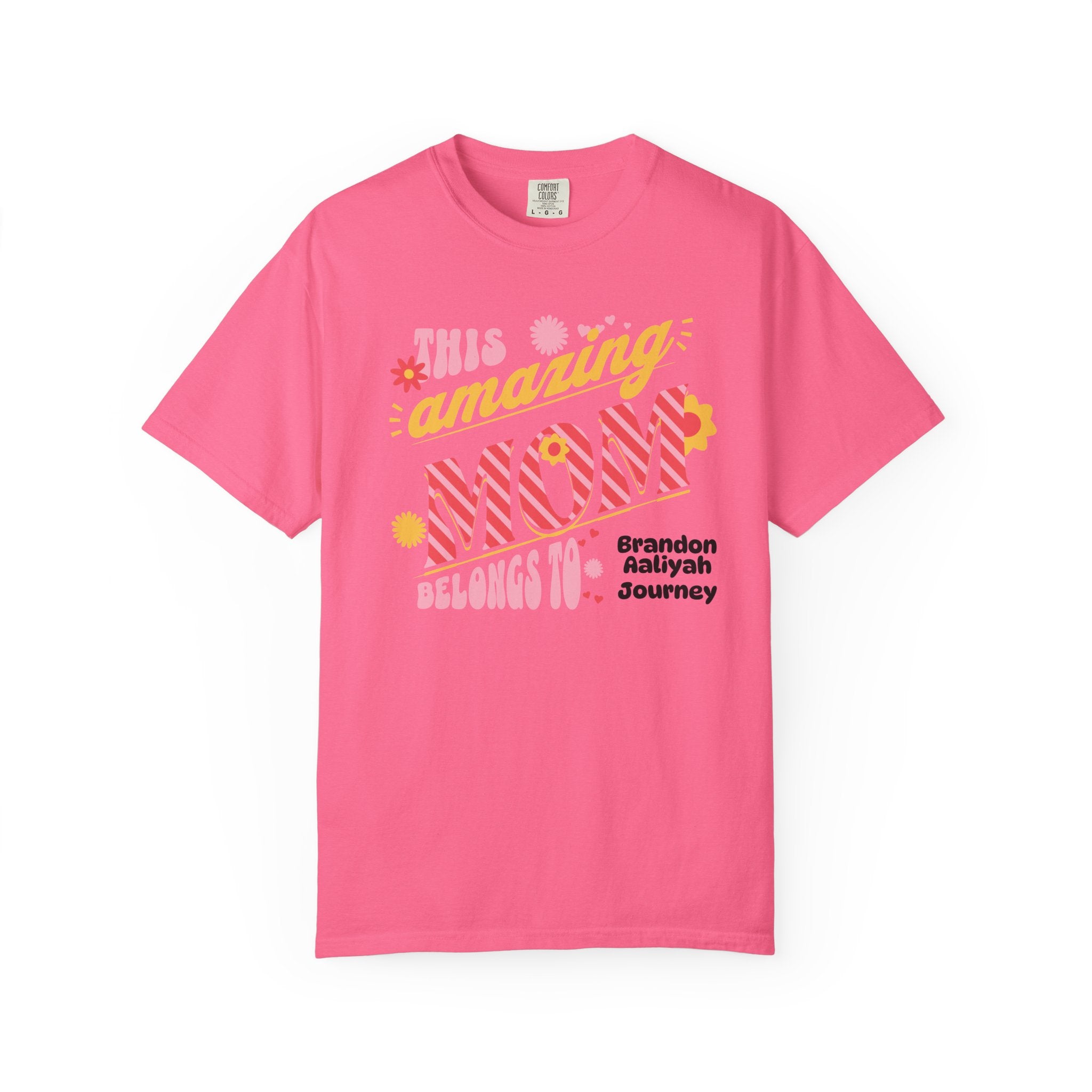Personalized "This Amazing Mom Belongs To" T-Shirt — Custom Kids' Names (Mother's Day Gift)