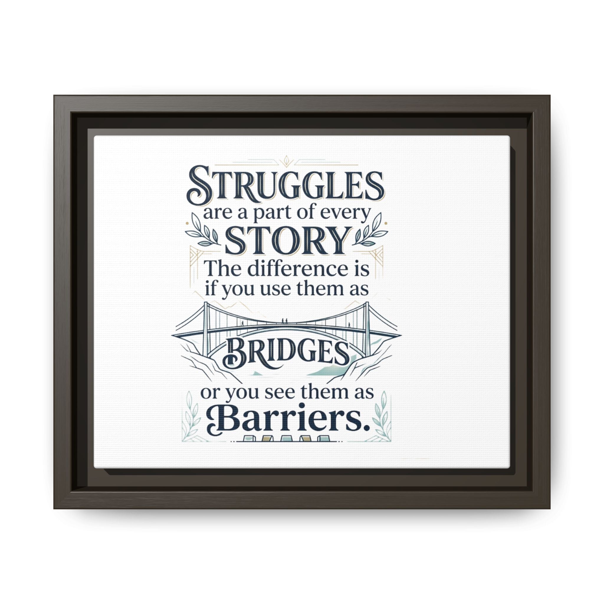 Motivational Wall Art Print — “Struggles Are a Part of Every Story” (Matte Framed Canvas), Wall Art Print, Inspirational Wall Art