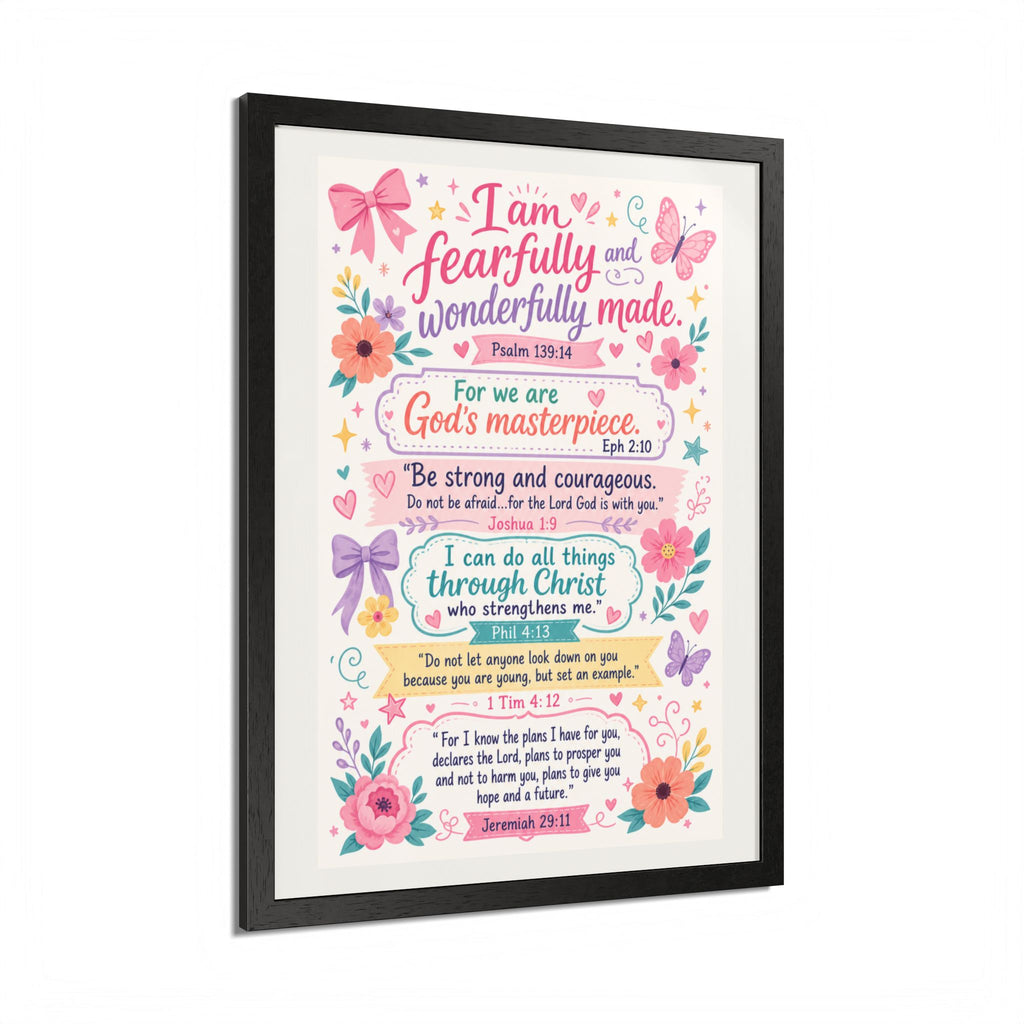Christian Inspirational Framed Poster — Scripture Wall Art