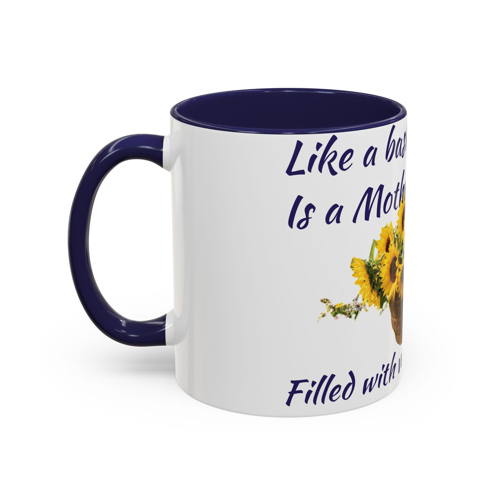 Basket of Sunflowers Mother's Heart Accent Mug — Floral Mother's Day Coffee Mug