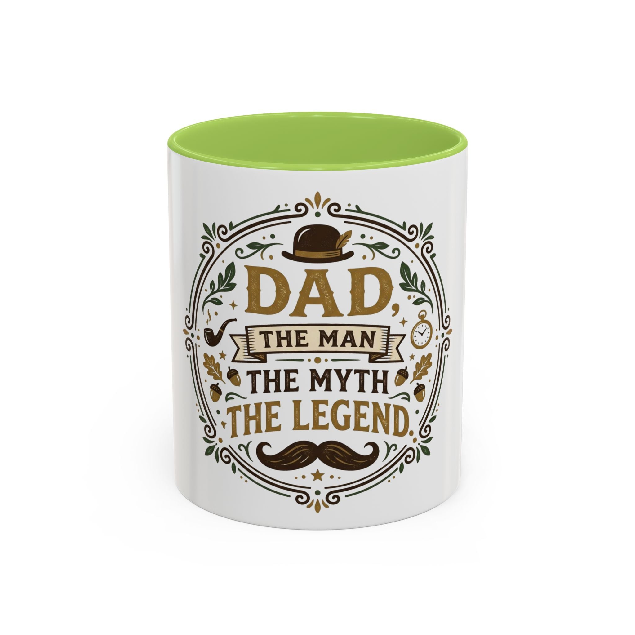 Dad The Man The Myth The Legend Accent Coffee Mug — Father's Day Gift (11oz & 15oz)