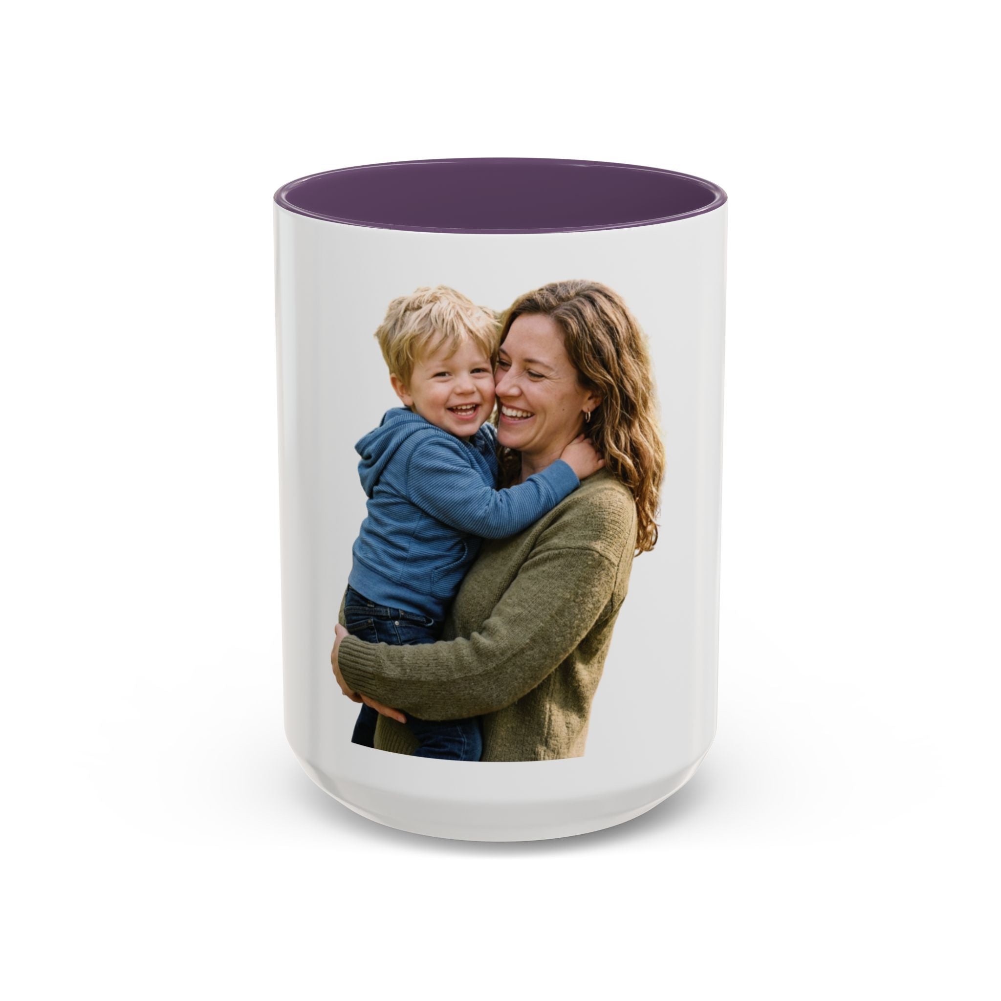Personalized Photo Accent Coffee Mug — Custom Photo Coffee Mug (11/15 oz)