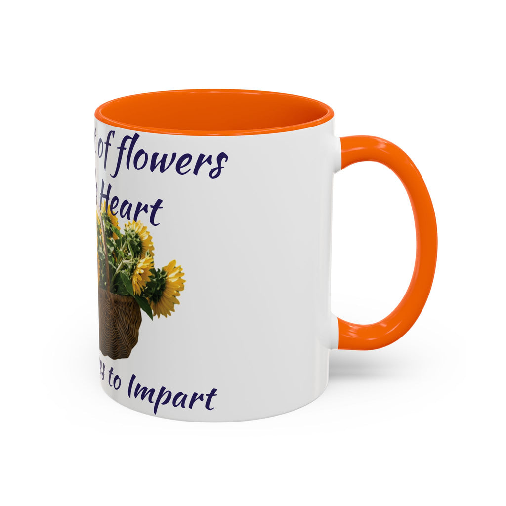 Basket of Sunflowers Mother's Heart Accent Mug — Floral Mother's Day Coffee Mug