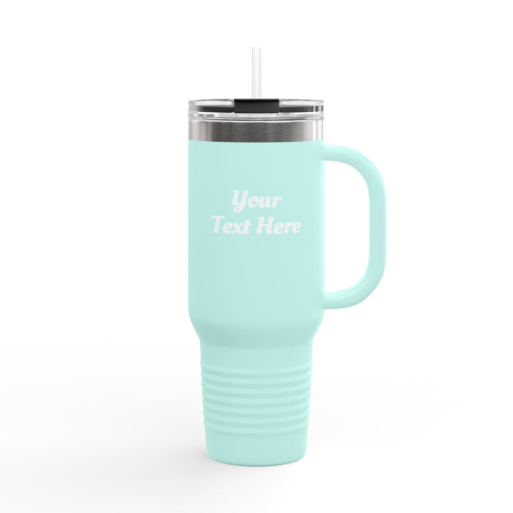 Customizable 40oz Insulated Travel Mug with Handle — Personalize Tumbler