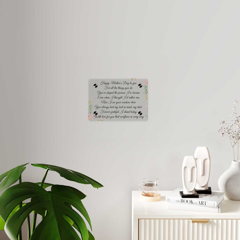 Mother Poem Acrylic Wall Art Panel — Mother's Day Tribute